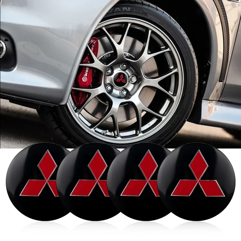 

56mm 60mm Wheel Hub Protective Cap Shell Stickers Car Exterior Accessories for Mitsubishi Lancer 9 Eclipse Cross Delica Pajero O