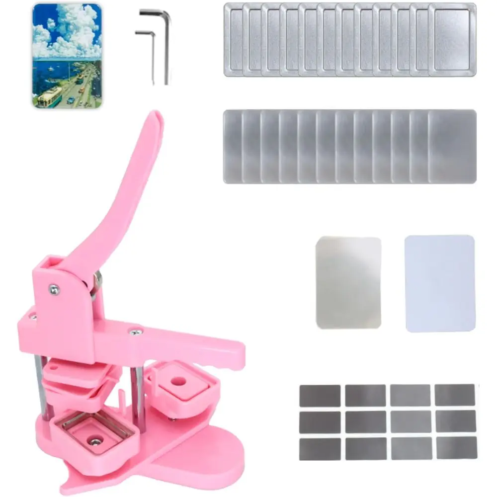 

ridge Magnet Button Maker hine, 60 * 40mm/1.57 * 2.36 inch Square-Shaped Pin Maker hine or Rerigerator Magnet, DIY Square Button