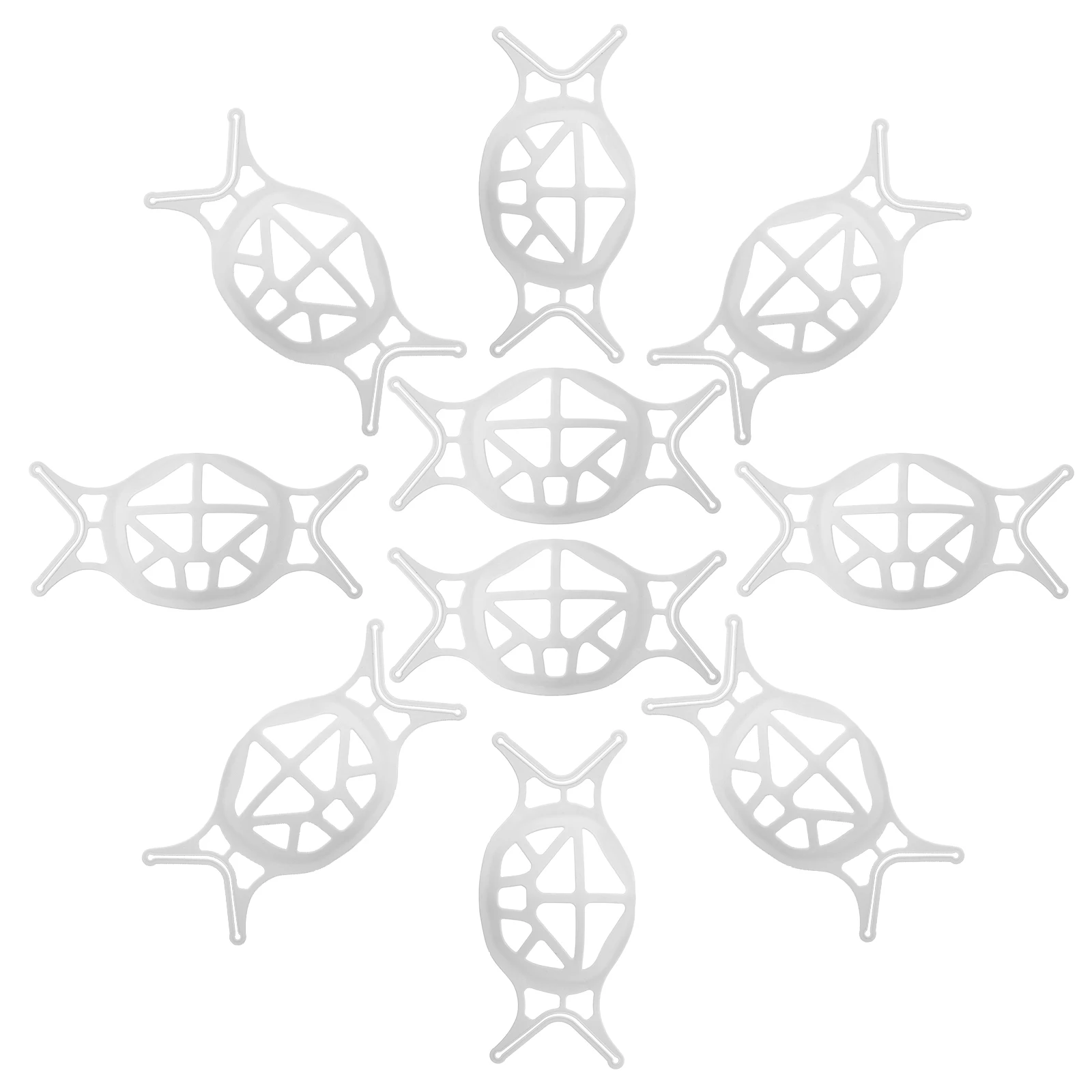 

10pc Mask White Plastic Inner Support Frame Inner Support Frame for Breathing Lightweight Reusable Face Bracket