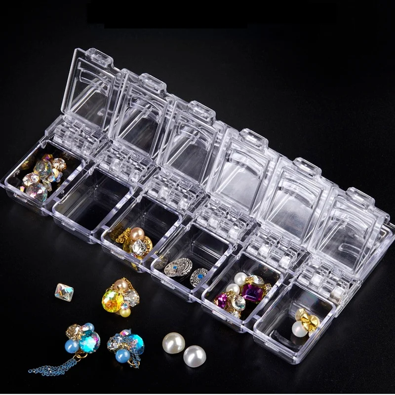 

12 Grid Lege Storage Box Voor Nail Art Manicure Gereedschap Kleurrijke Sieraden Kralen Display Container Case Organizer Houder