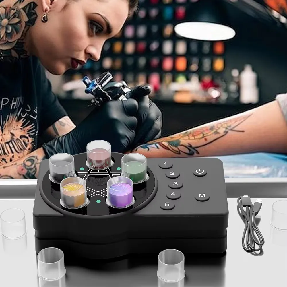 

DM Anti Sediment Electric Tattoo Ink Pigment Mixer Set Mixed Mascara Nail Polish Adhesive Vortexer Body Art Permanent Make up