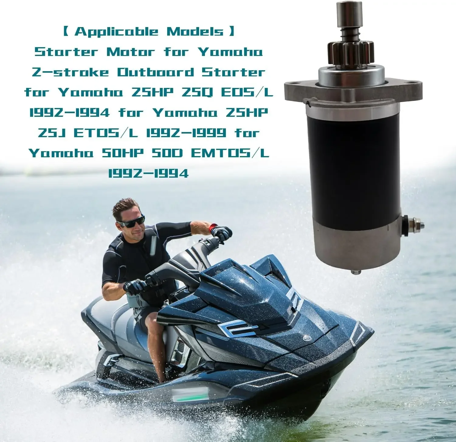 Starter Motor 6J4-81800-00 Compatible with Yamaha Marine Engine Outboard 25HP 30HP 40HP 50HP 6J4-81800-01-00 6F5-81800-11