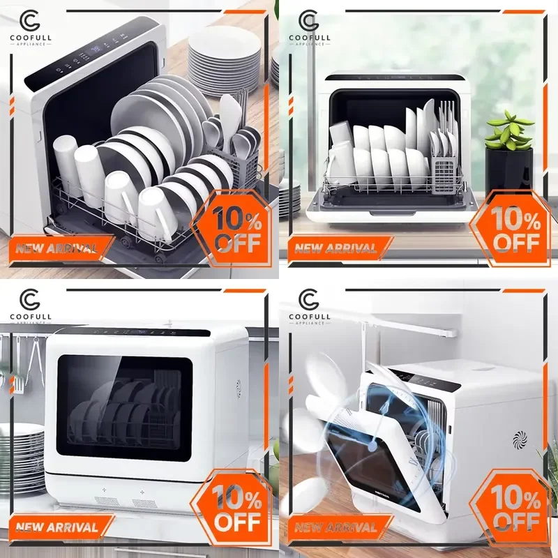 for Portable Mini Dishwasher Automatic Countertop Tabletop Compact Small Home Kitchen Apartment Dorm Office Lazy Cleaning
