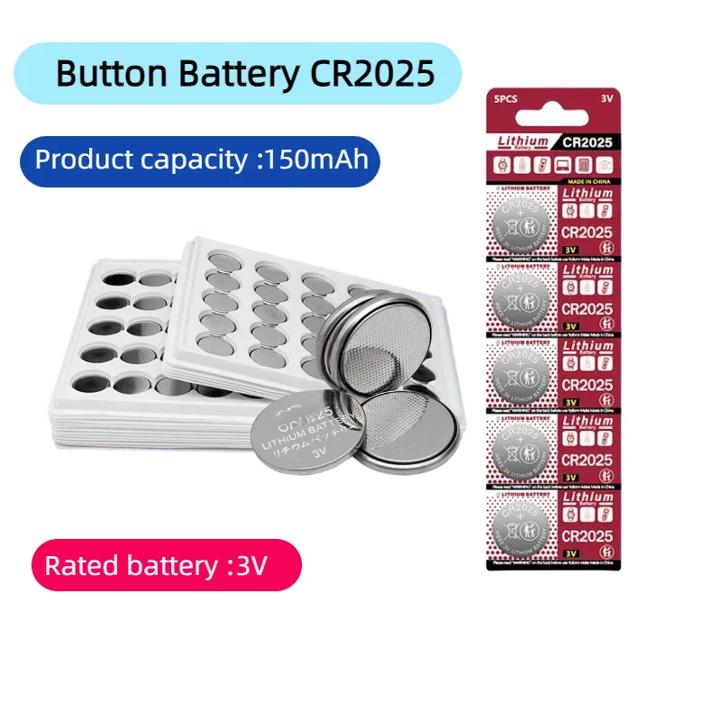 

CR2025 Lithium Battery 3V Lithium Battery DL2025 BR2025 KCR2025 for Car Remote Control Watch Button Coin Cells