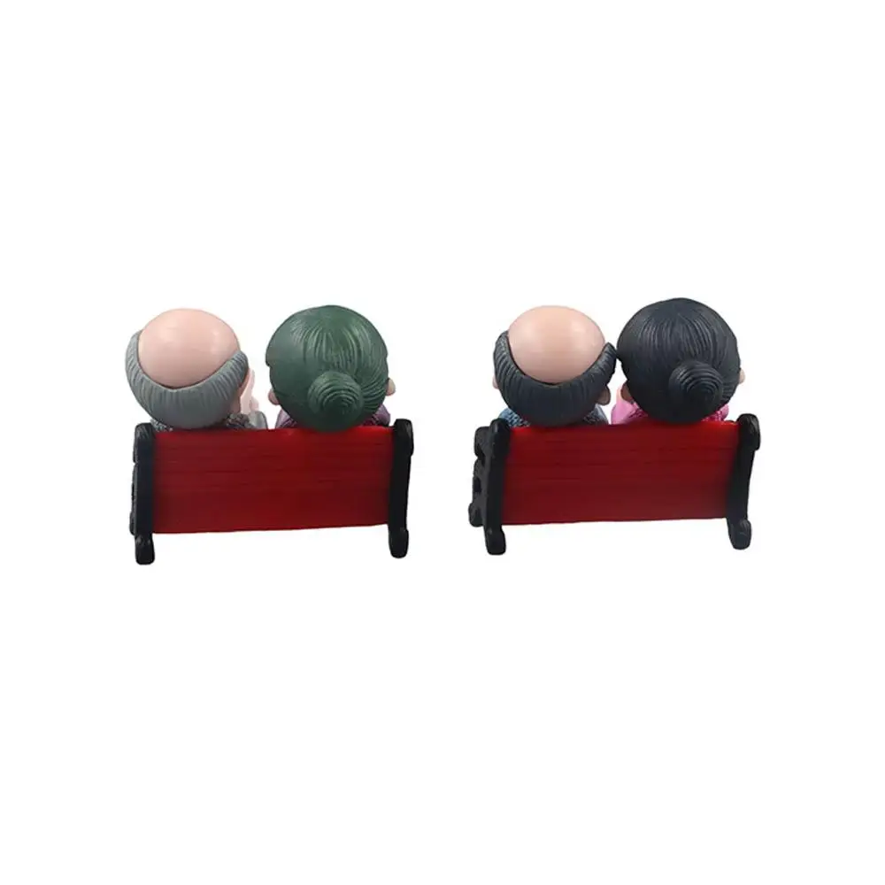 Chair Cartoon Grandpa Couple Grandma Dollhouse Micro Landscape Ornaments Fairy Garden Figurines Miniatures Christmas Decoration