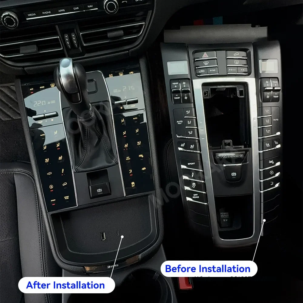 X MOOKAKA Console di Alta Qualità Box Bracciolo Centrale Per Porsche Macan 2013-2021 Auto Console Centrale Digitale Auto Sella Interna