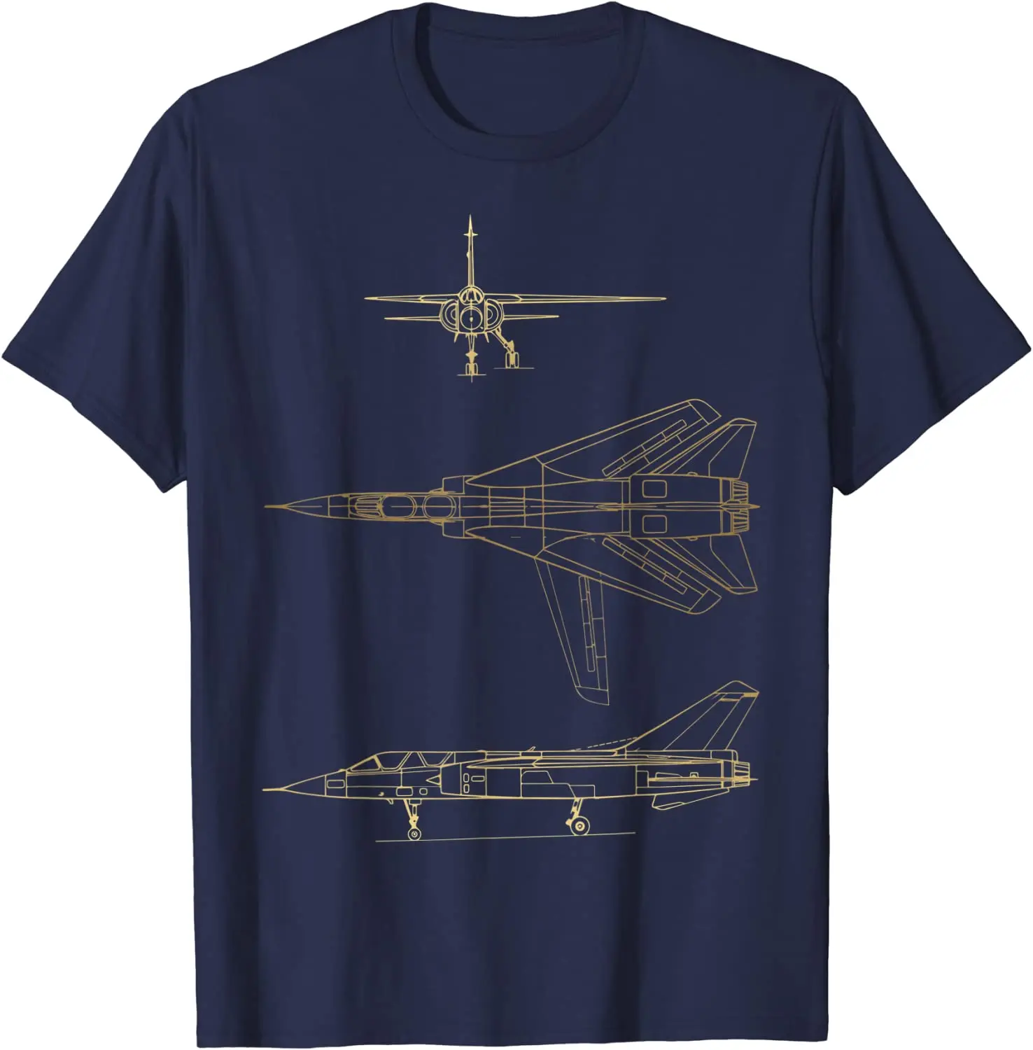 Mirage-G French Plane Warbird Blueprint Schematics Diagram T-Shirt Short Sleeve Casual Cotton O-Neck Summer Shirt