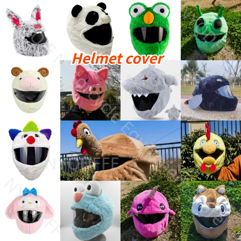 Helmet Protective Headgear Cartoon Men's and Women's Motorcycle Anti Scratch and Peel Off Helmet Plush Animal Headgear