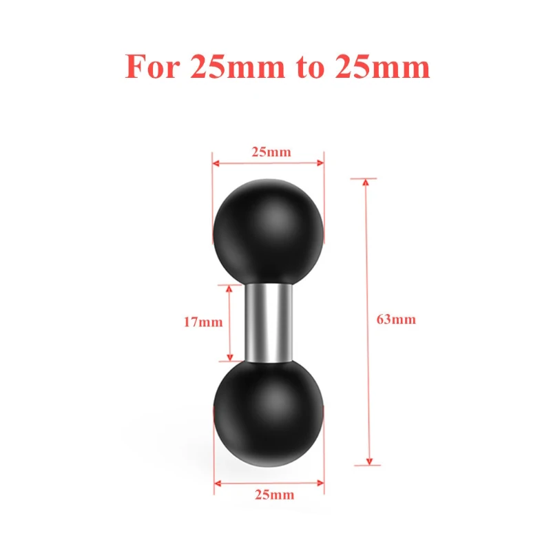 25mm to 15mm/17mm/25mm Composite Ball Adapter For Industry Standard Dual Ball Socket Mounting arms Works For Garmin GPS Bracke