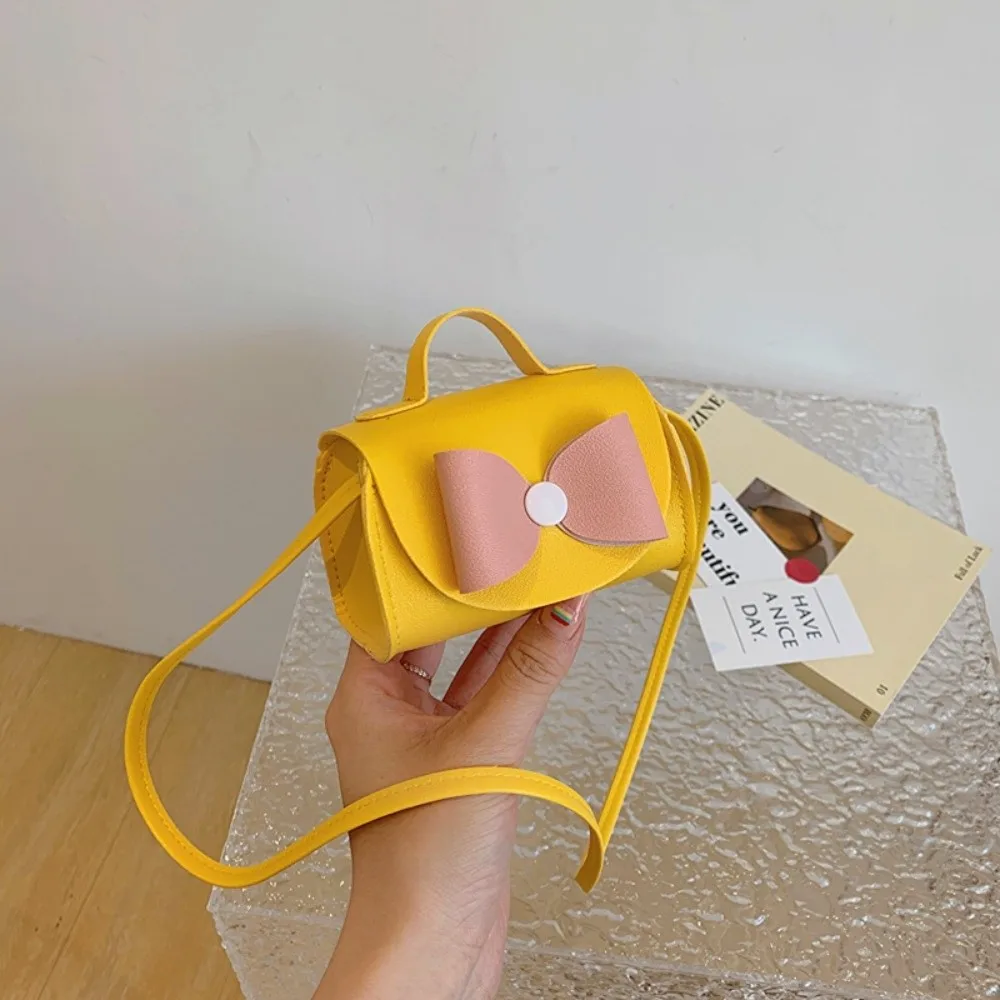 

Fashion Cute Bowknot Crossbody Bag PU Material Trendy Single Shoulder Bag Cartoon Design Small Size Square Bag Travel