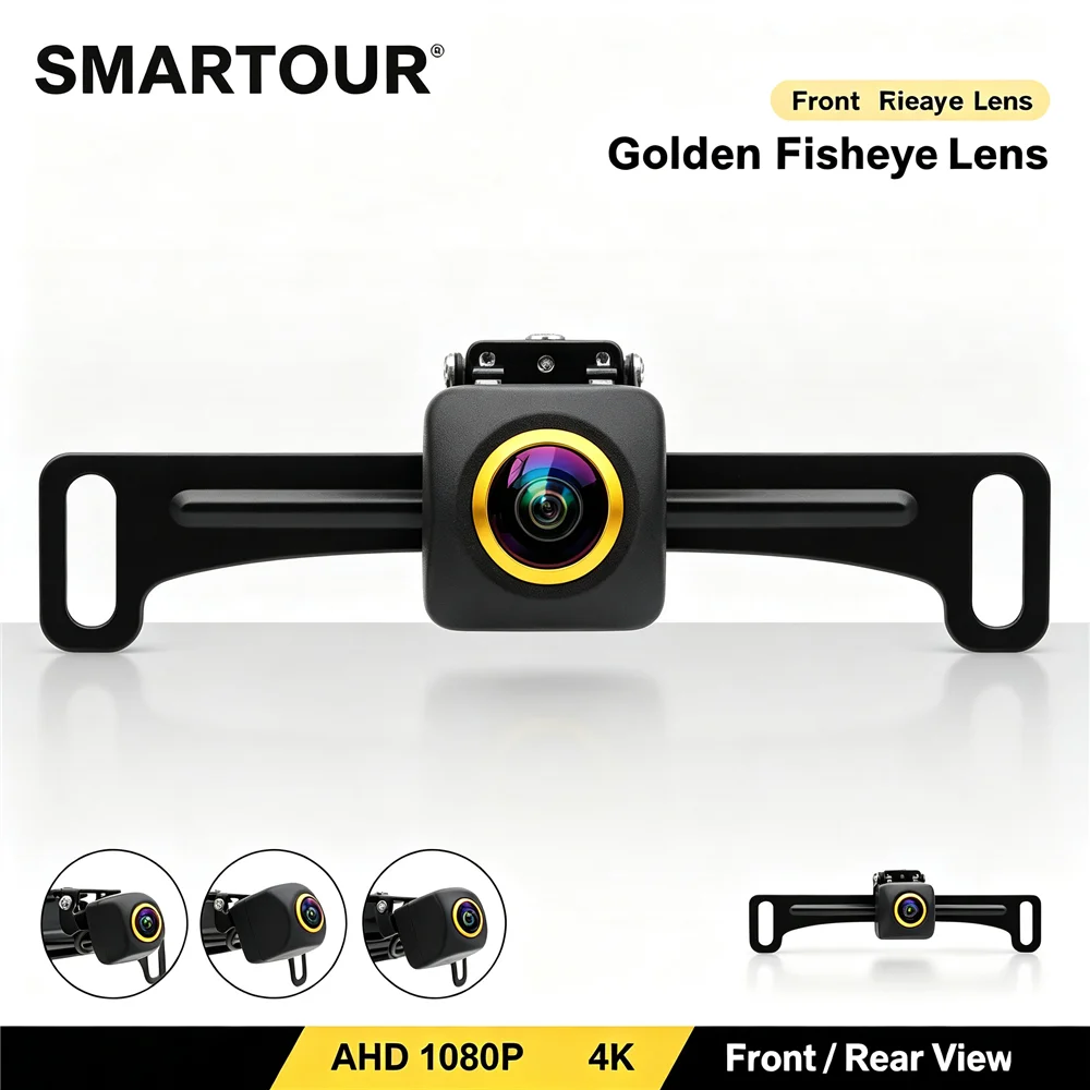 Waterproof AHD 1080P Car License Plate Rear View Camera 180° Fisheye Lens CVBS Switchable Reverse Parking Backup Camera