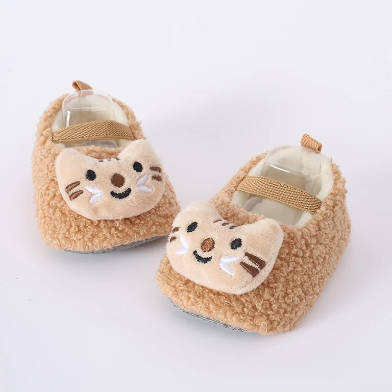 Warm Plush Baby Slippers Autumn Winter Toddler Floor Sock Shoes Infant Boy Girl Soft Anti-slip Walking Shoes Indoor Kids Shoes