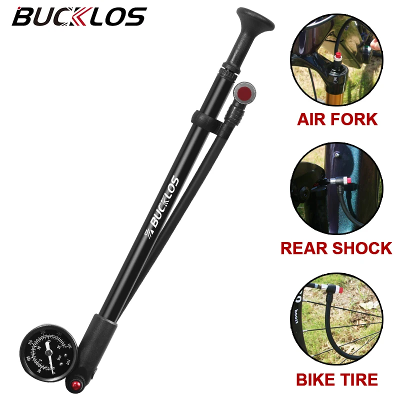 

BUCKLOS велосипедный насос 300psi портативная воздушная вилка задний амортизатор сверхлегкий ручной воздушный насос высокого давления с манометром велосипедный инструмент