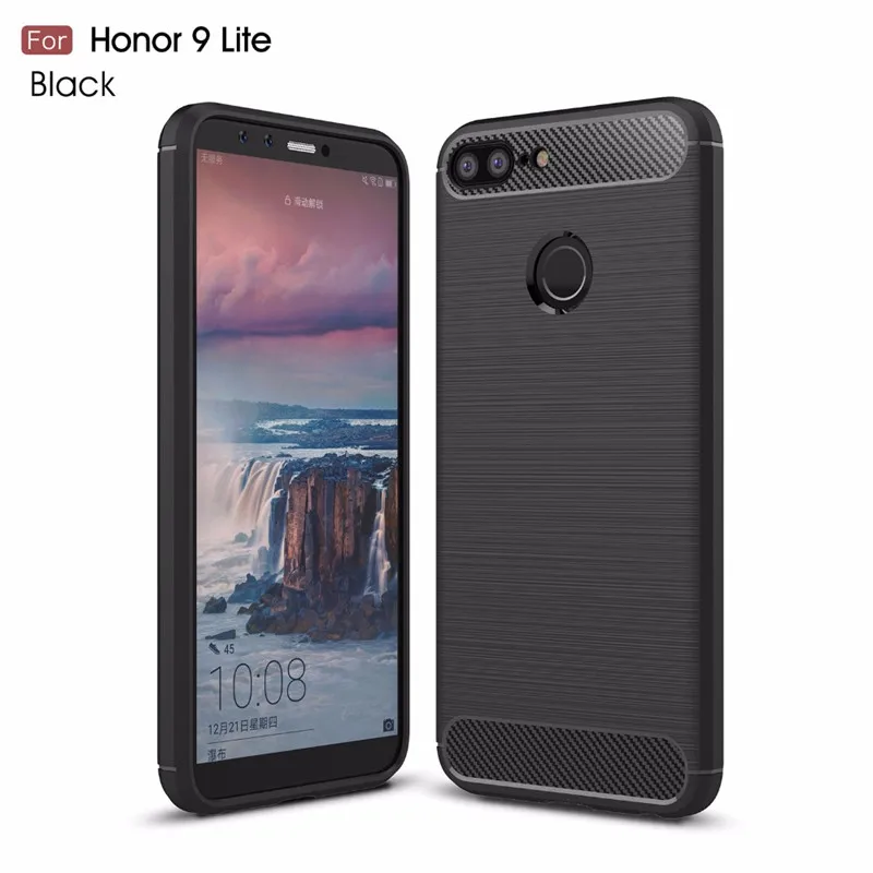 Shockproof Silicone Case For Honor 9 Lite Carbon Fiber Cases for honor 9lite Huawey Full Protective Soft Back Cover Coque Fundas