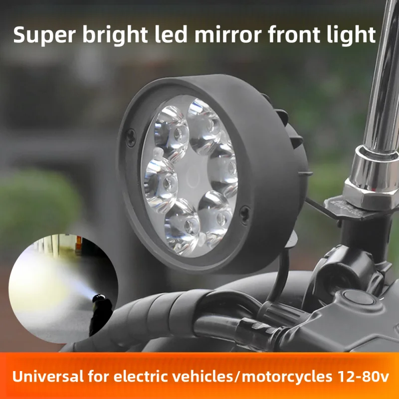 Picture 3: Electric vehicle LED spotlights, ultra-bright modified mirror-type front headlights for general use on three-wheelers, 12V