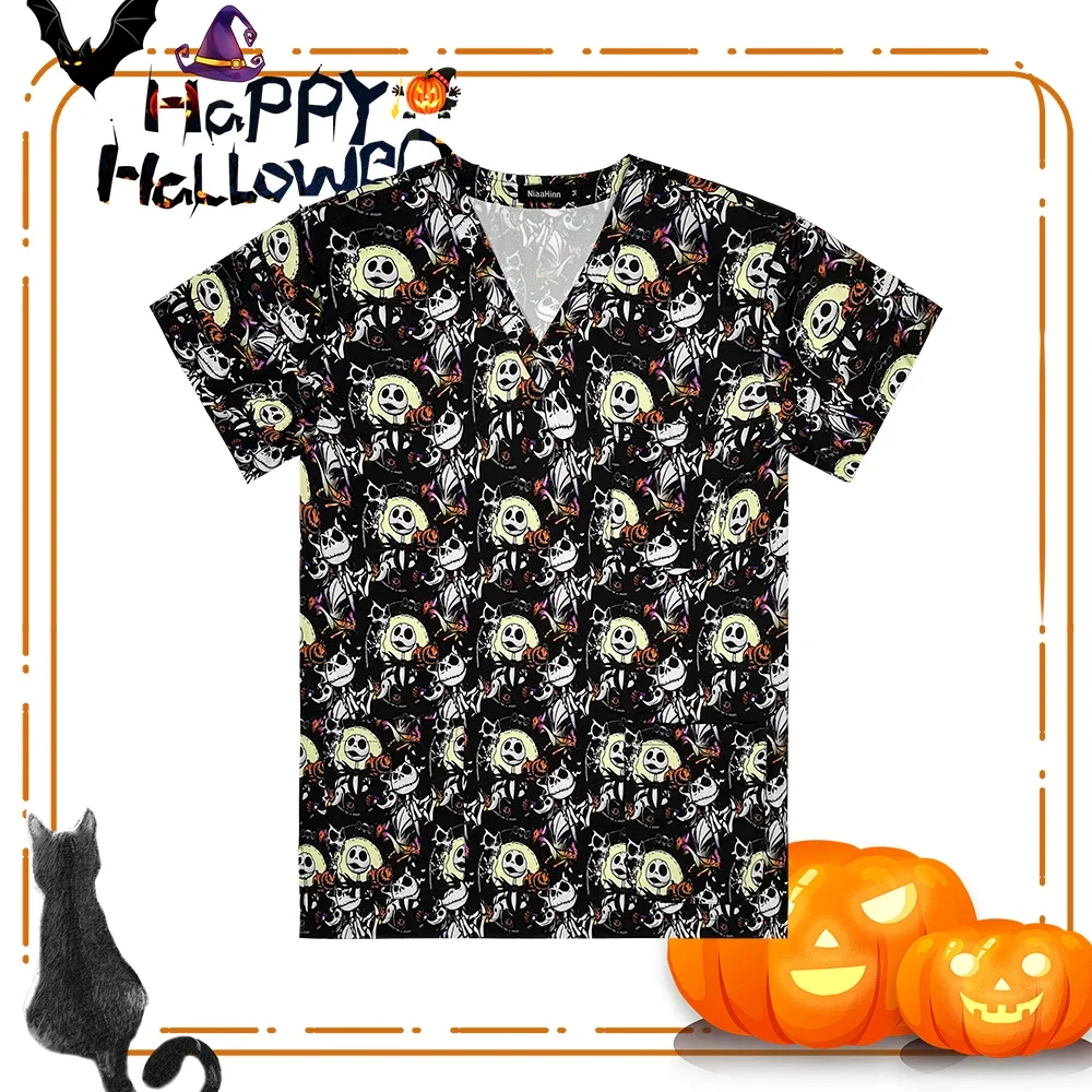 Hot Sales Halloween Costumes Wholesale High-quality Nurse Uniform Pediatric Clinic Doctor Clothing Short Sleeve Top Dental Scrub