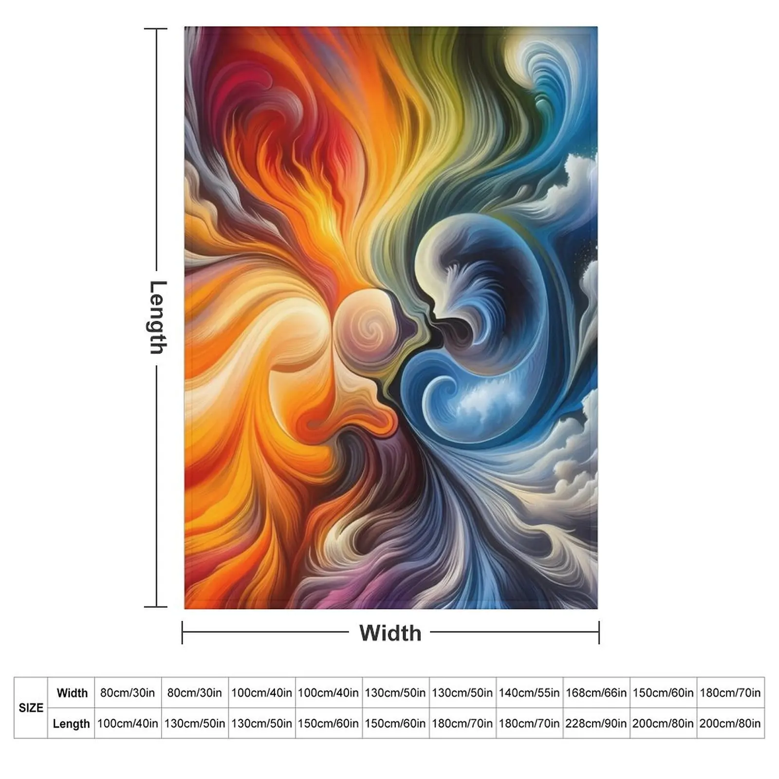 Celestial Dance: The Harmony of Fire and Water Throw Blanket couch cozy soft plush fuzzy picnic outdoor blanket