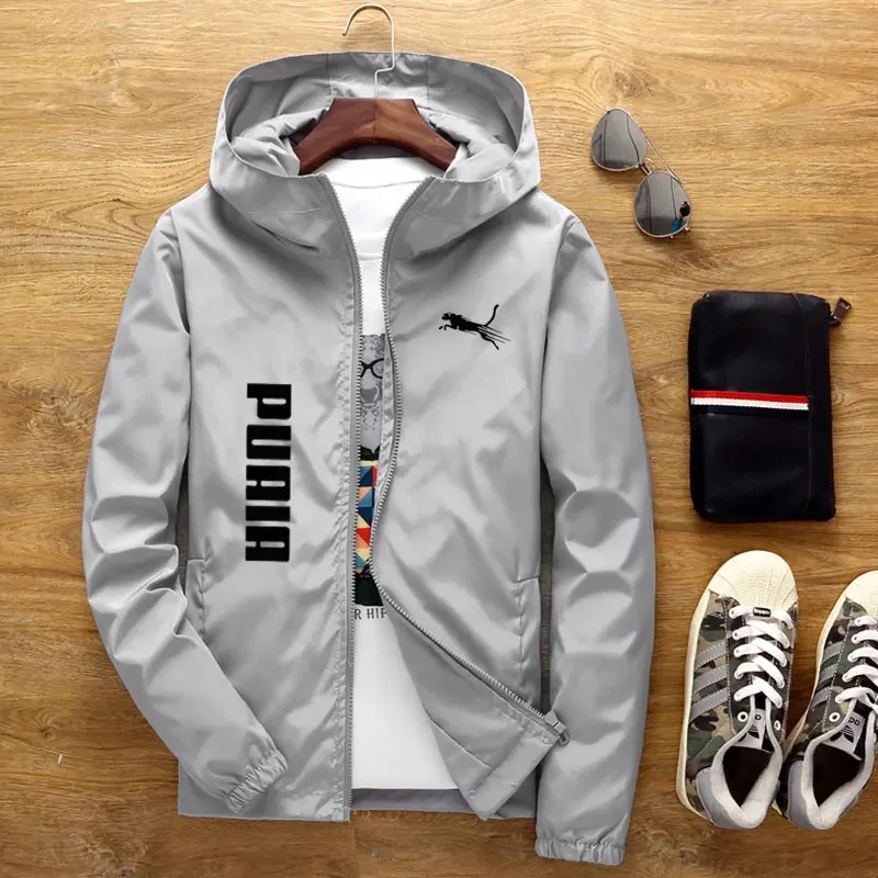 

Men's casual windbreaker outdoor thin, pocket hooded windbreaker, windproof men's jacket, zipper coat