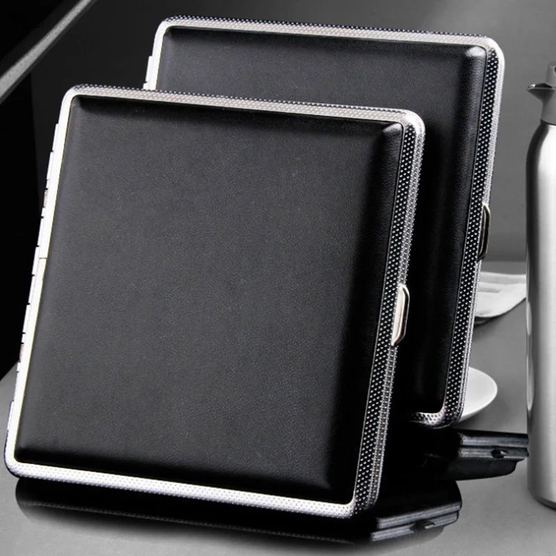 〔W〕Leather Cigar Cigarette Tobacco Case Holder Pocket Box Storage For 20 Cigars USA