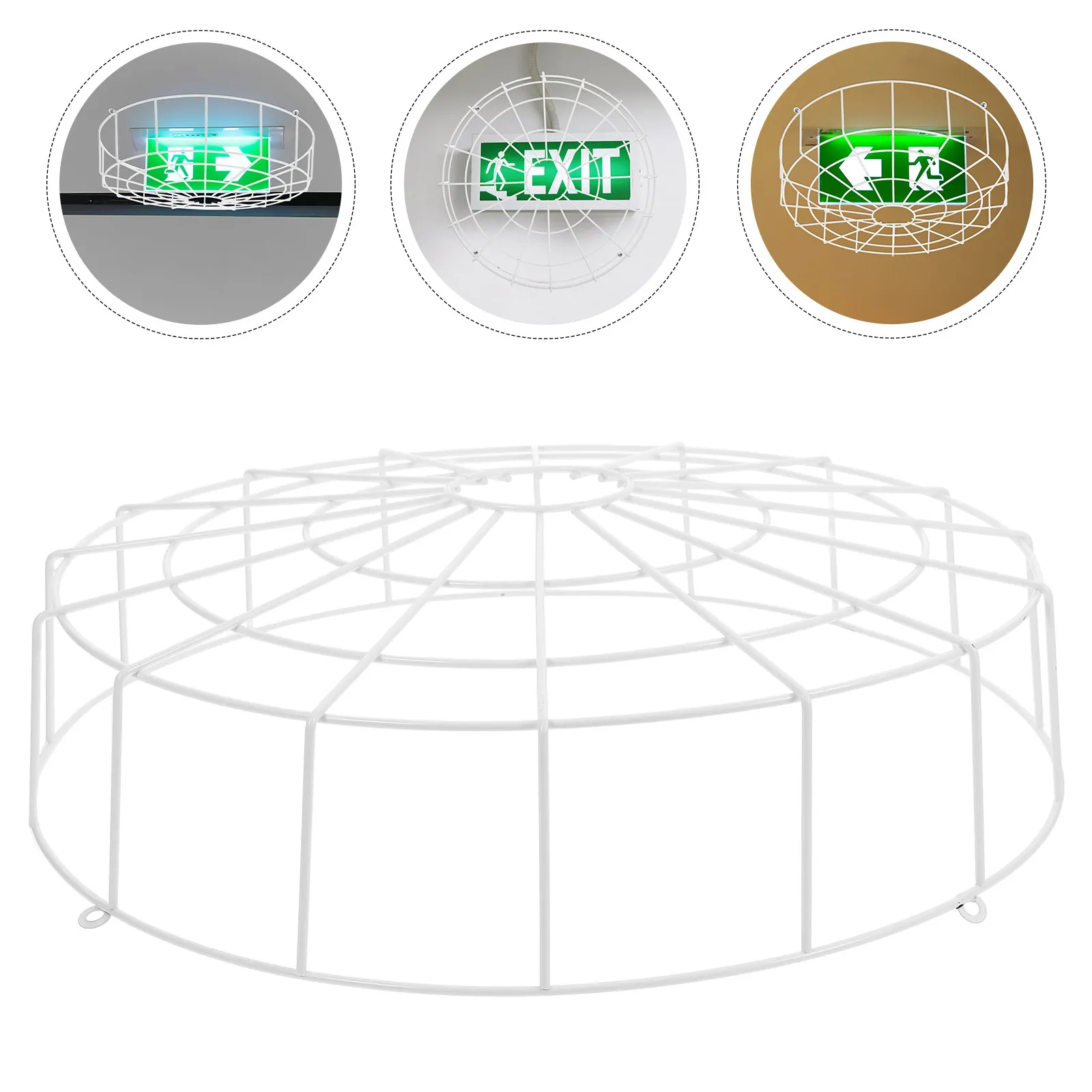 1Set Emergency Light Protective Wire Guard Metal Cover Iron Exit Sign Cage Emergency Light Safety Protector Lamp Shade Frame