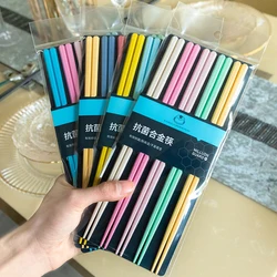 5Pairs Chinese Chopsticks Reusable Mixed Color Chopstick Sushi Food Sticks Household Tableware Kitchen Tools Party Supplies