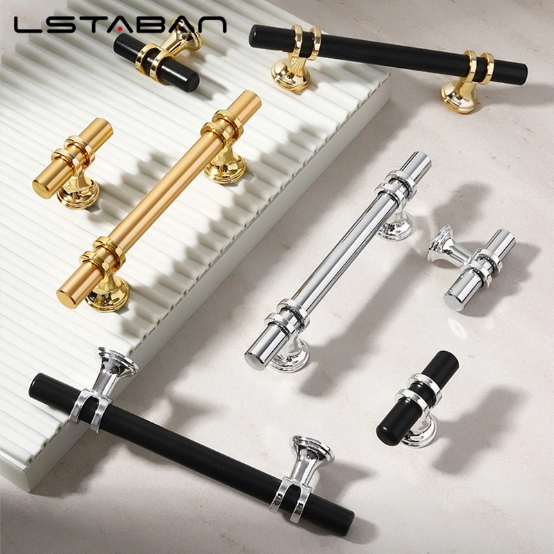T Bar Furniture Cabinet Knobs Black Gold Solid Cupboard Drawer Hardware Kitchen Cabinet Pull Handle Knob Furniture Drawer Knobs