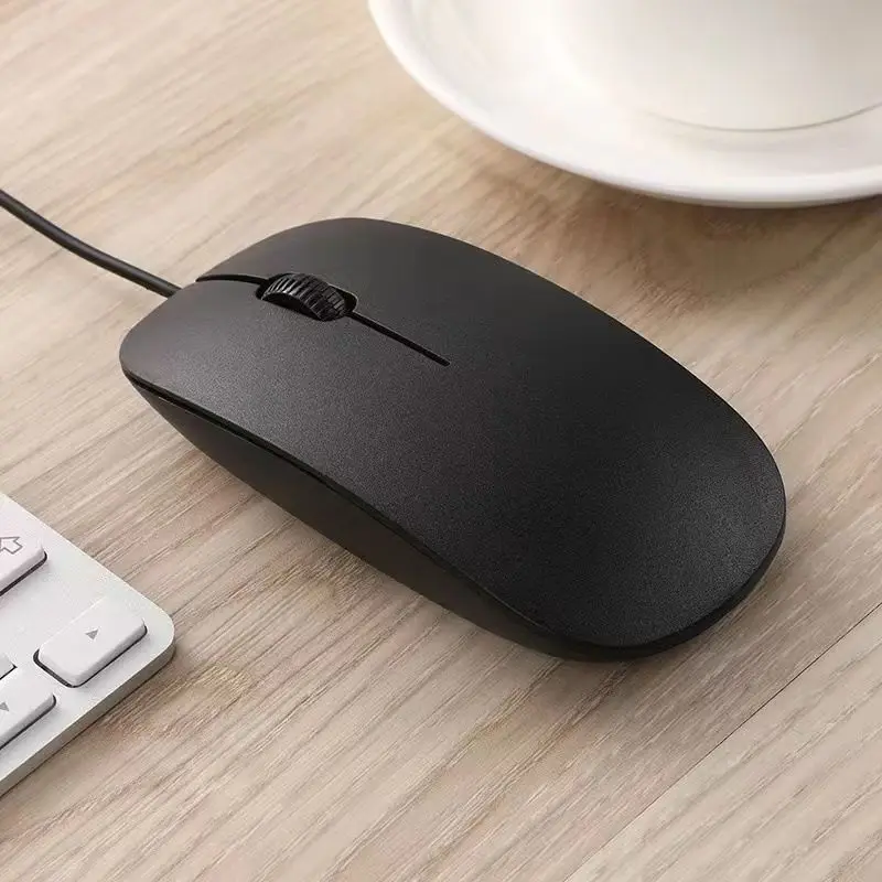 USB Wired Computer Mouse Click-Sound Budget Friendly Black & White 2 Colors Optional Plug And Play Mice for Computers