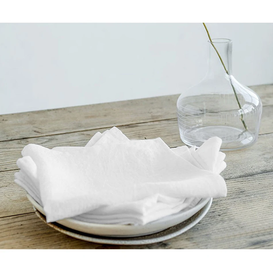 4PCS Linen Napkins,Sage Green Natural Material, 40x40cm Soft Durable Table Napkin,for Dinning Birthday Party Wedding Decor