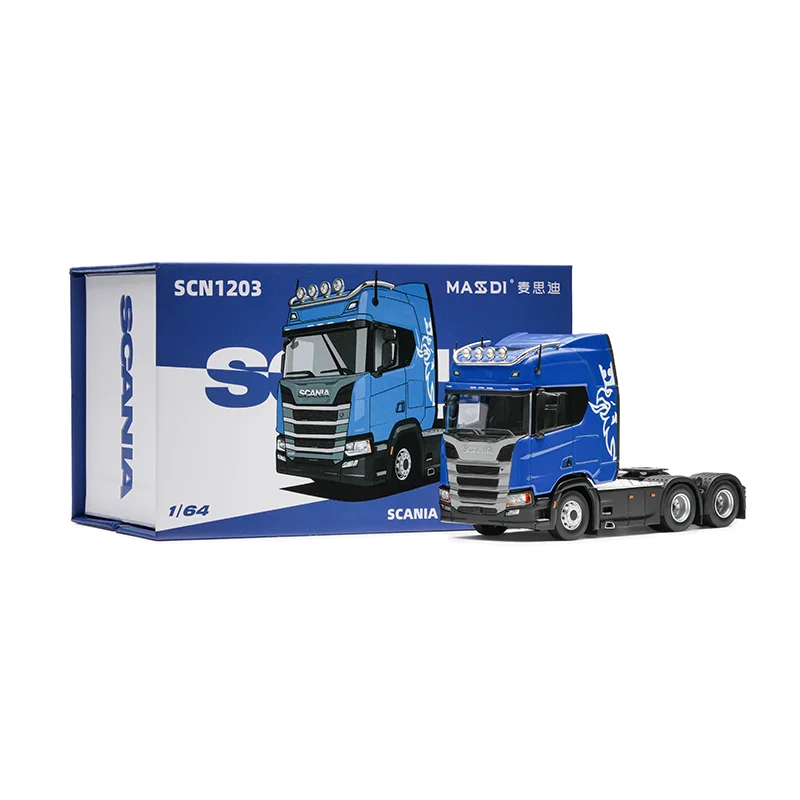 1/64 MASDI スカニア SCANIA 770S ブルー ダイキャスト New Masdi 1:64 Scania R500 770s R650 Civilian Trailer Transport