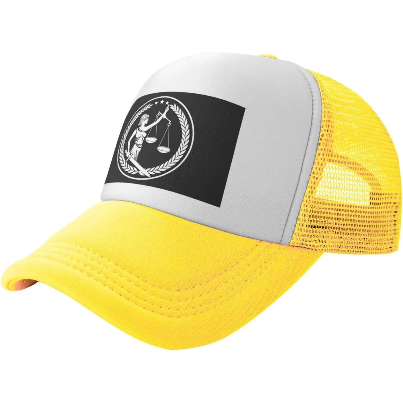 Justice-Lady-Scales-Trucker-Hat-Mesh-Snapback-Cap-Unisex-Polyester-Outdoor-Casual
