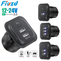 DIY 12v/24V motorcycle car socket charger 3 Port Socket Outlet Cigarette Lighter fast charging for Car Boat Marine RV Motorcycle