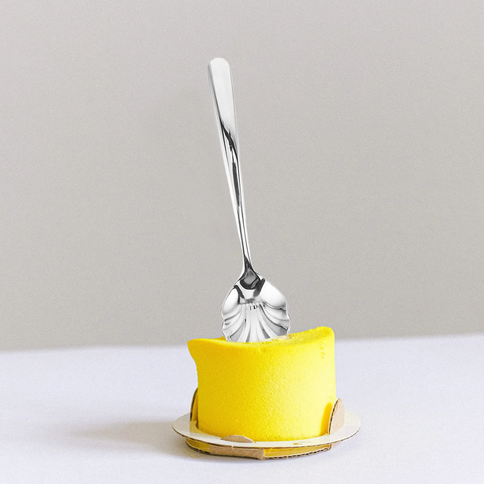 

6pcs Shell Shape Stainless Steel Coffee Spoons Dessert Ice Cream Scoop Vintage Style For Hotels Cafes Tea Party Stirring Sugar