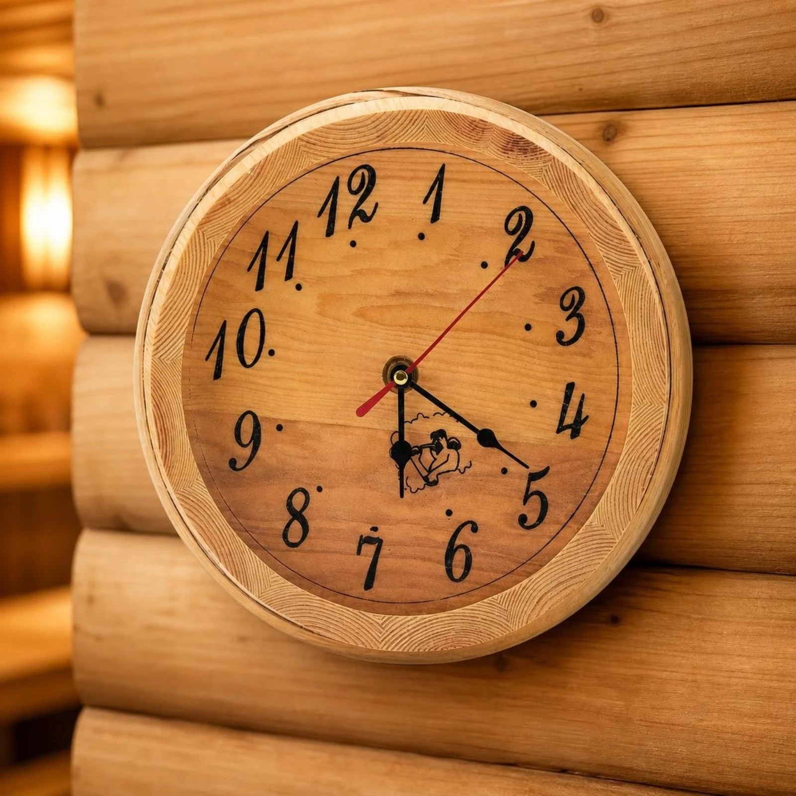 Wooden Sauna Clock Rustic Sauna Clock Simple Long-Lasting for Spa Managers