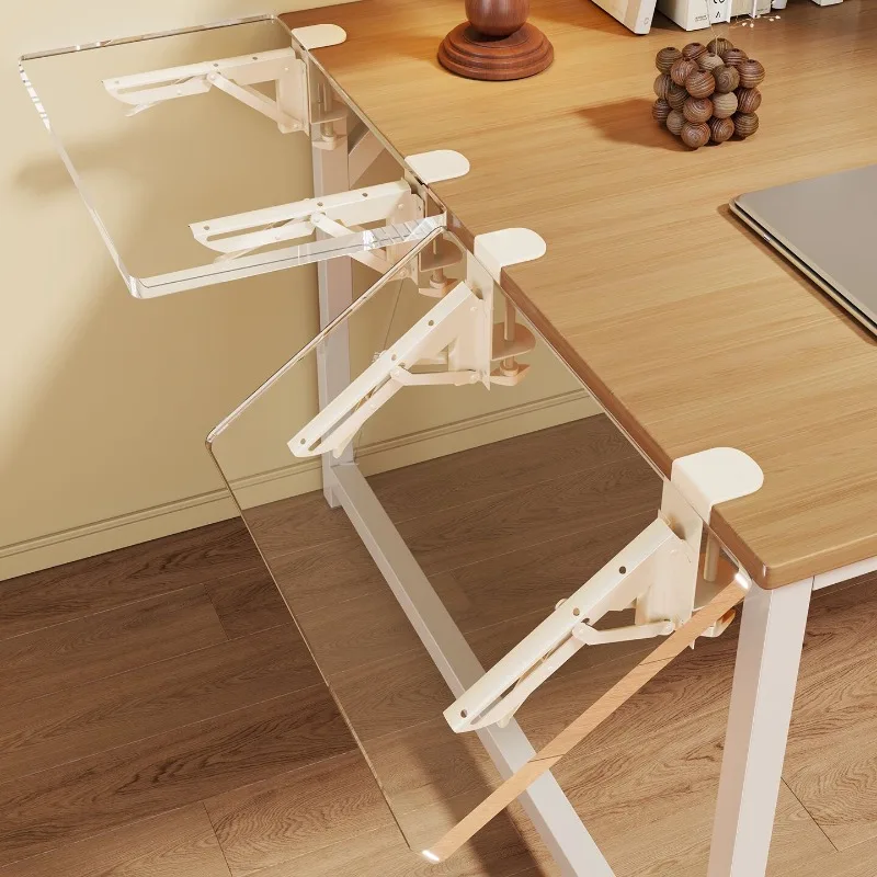 Desktop Extension Board Desk Extension Panel Foldable Acrylic Extension Desk Board Computer Arm Bracket