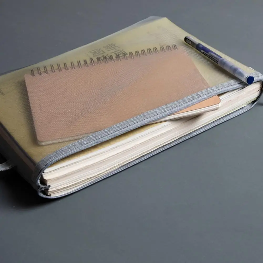 Estuche de malla para lápices con cordón, archivador transparente, bolsa transparente con cierre de cremallera y visibilidad, bolsa para documentos