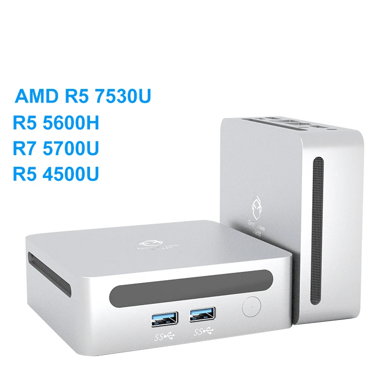 Ordinateur de bureau Mini PC Gaming, R5 7530U, R5 5600H, R7 5700U, R5 4500U, Windows 11 PRO DDR4, 3200MHz, WiFi6, BT 5.2, 8K, Nouveau