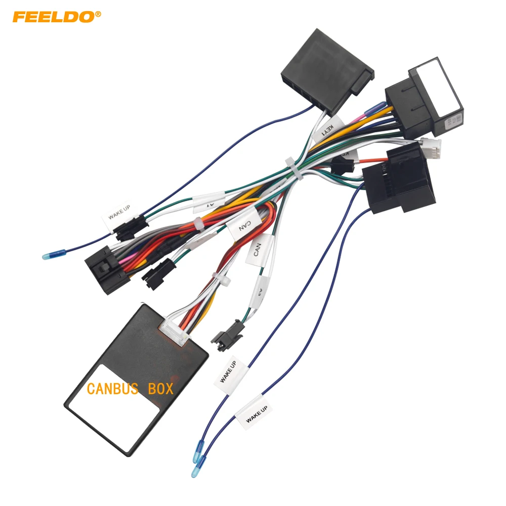 FEELDO Car 16pin Audio Wiring Harness Adapter With Canbus Box For Mercedes-Benz W209(02-06)/W203(01-04) Stereo Installation