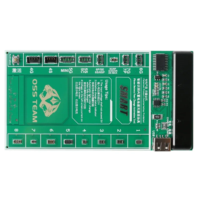 W208A Além disso Celular Bateria de Carregamento Rápido e Placa de Ativação, iPhone 4-8G, 8P, Série X, Telefone Android