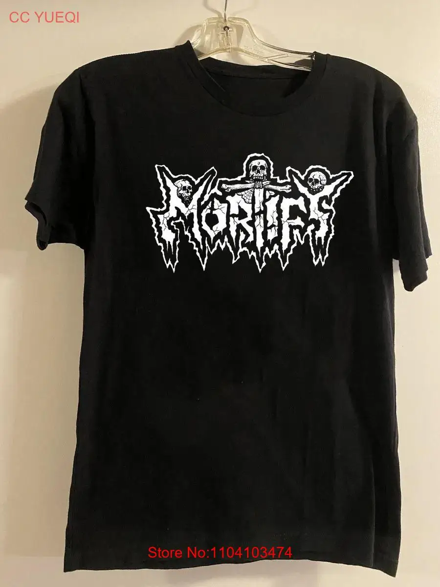 

Черная рубашка из плотного хлопка с логотипом Mortify Band, все размеры до 4XL TT1070