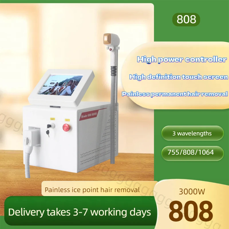 808nm 755 1064 Diode Laser Hair Removal Commercial Appliances 2000W 3 Wavelength Painless Beautiful Whole Body Hair Removal