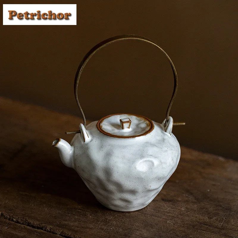 

160ml Powder Yin Lifting Handle Teapot Boutique Tea Infuser Pot Tea Making Kettle With Strainer White Tea Teaware Decoration