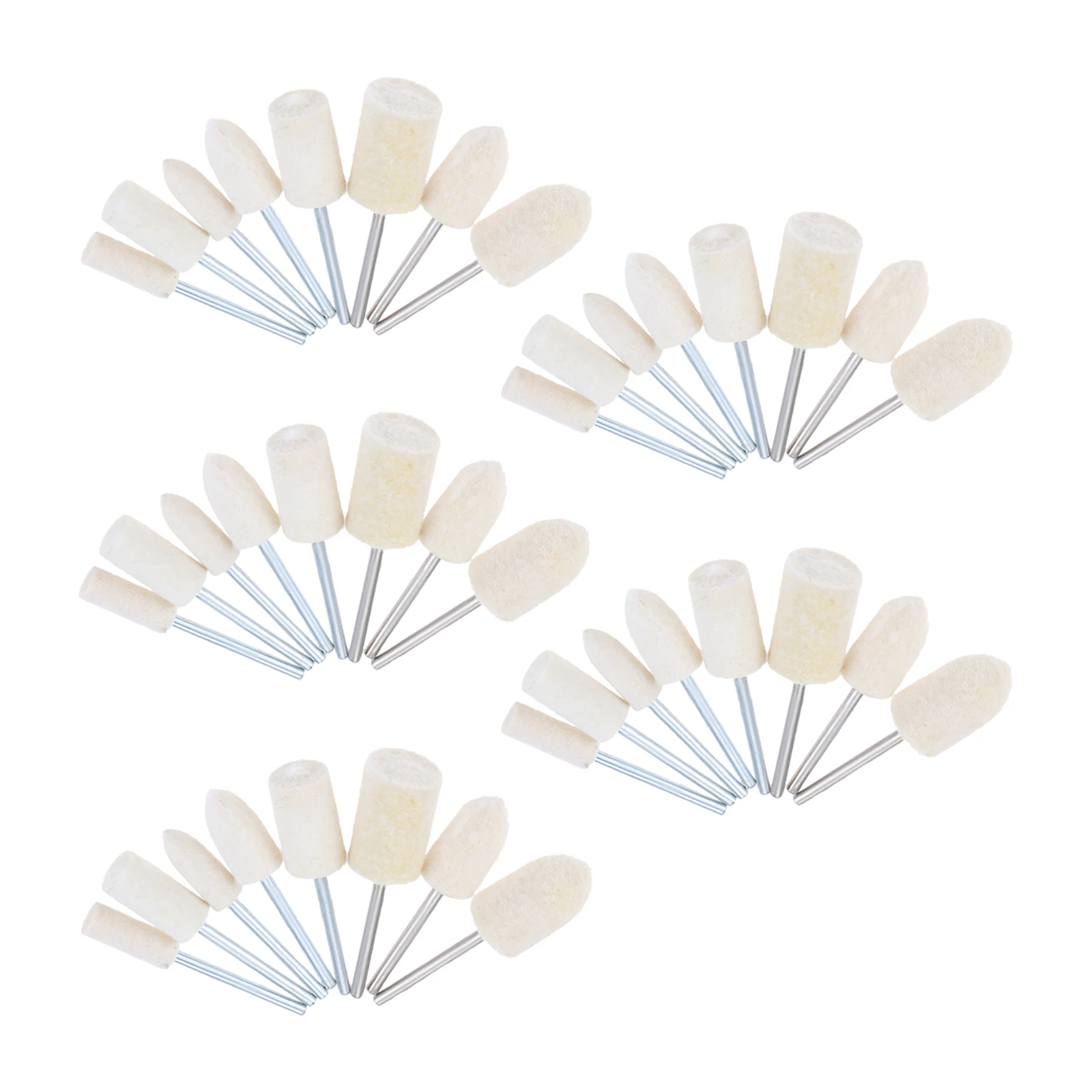 40Pcs Wool Polishing Cone Kits Bits 1/8'' Shank Wool Felt Buffing Polishing Cone Kits for Dremel Rotary Tools 6mm/8mm/10mm/12mm