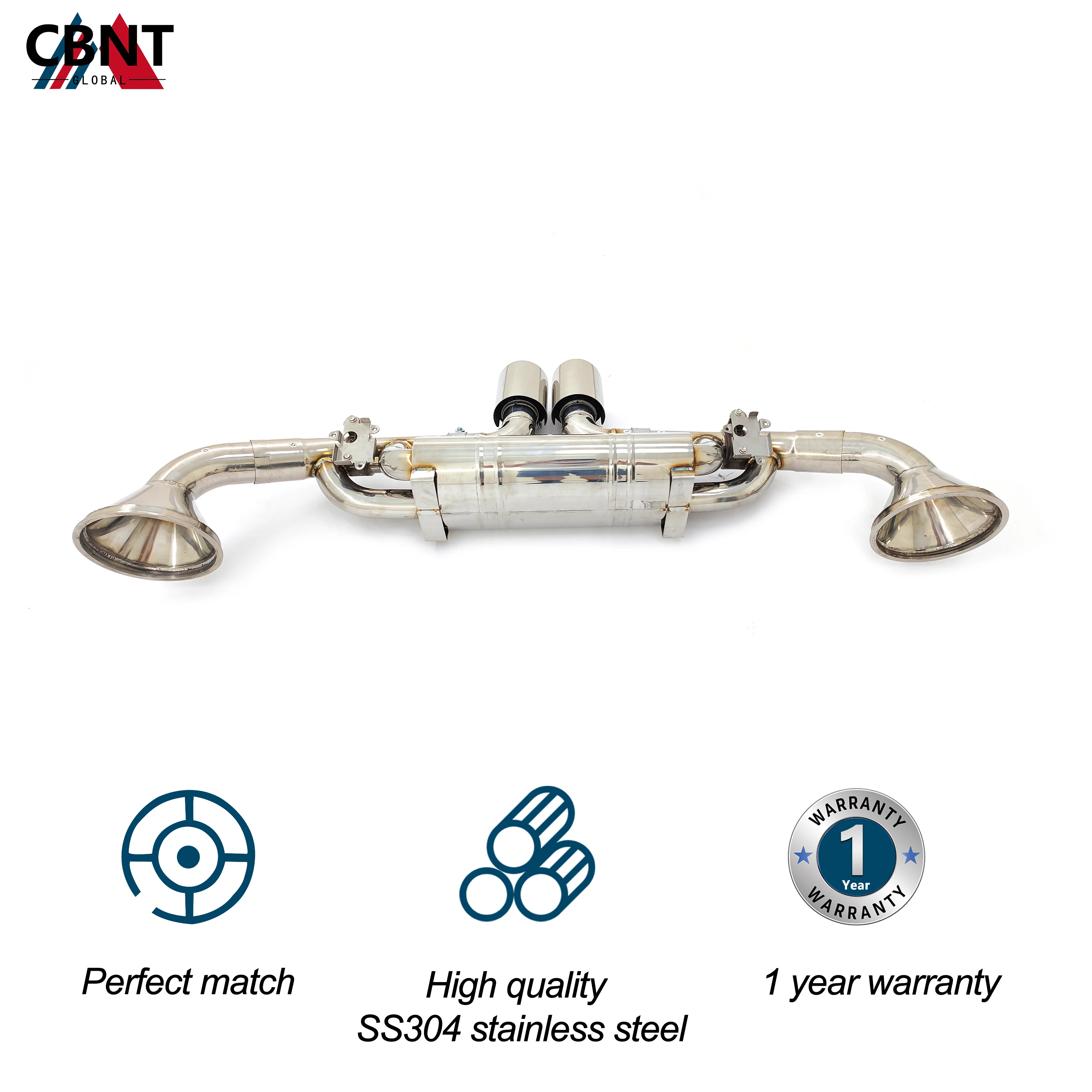 Rura wydechowa CBNT do Porsche 992 GT3 Wysokiej jakości układ wydechowy SS304 z tłumikiem zaworowym