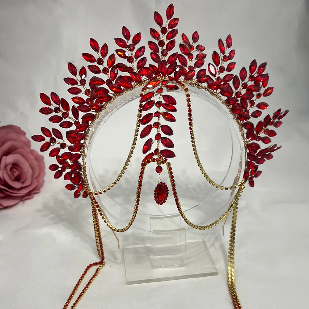 DZ131 Rhinestone Wedding Headwear Elegant Women Tiara Shiny Hair Ornaments Princess Party Headwear Bride Crown Crystal Headband