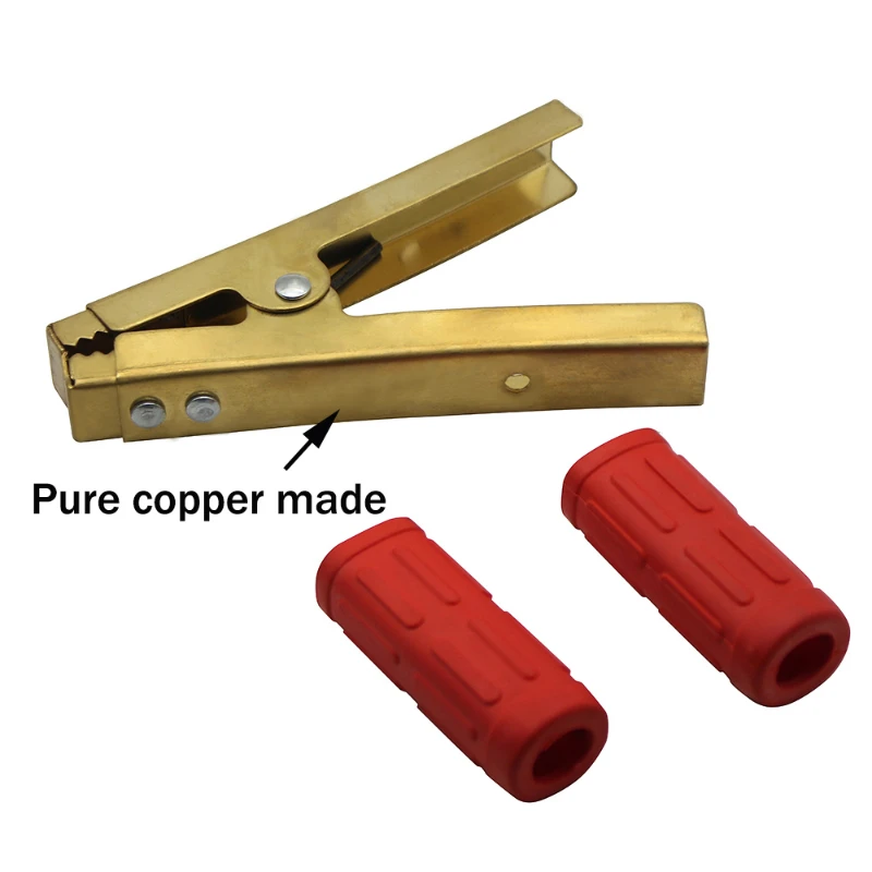 2PCS Thicken Copper 155 Cm Insulated Crocodile Clip Large Alligator Clamp Battery Terminal for Car Auto Vehicle