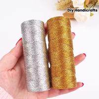 100M Metallic Ribbon Christmas Gold Silver Rope Cord String for Gift Tag Wrapping Christmas Tree DIY Hanging Home Decorations