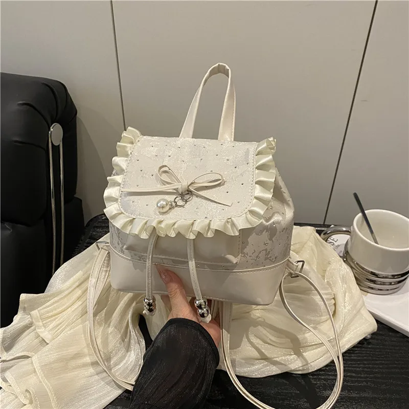Korean Version of Fashionable and Casual Girl Style Handbag, New Lace Lace Lace High Aesthetic Versatile Backpacks