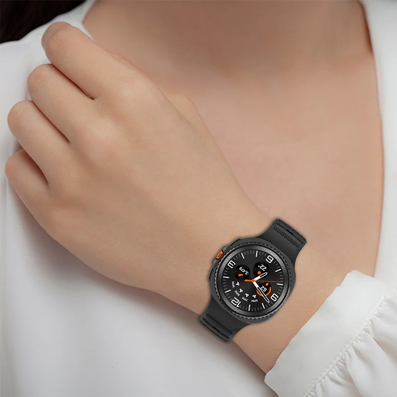 Classic Embossed Liquid Silicone Replacement Band For Samsung Galaxy Watch 9 8 40/44mm 8 Classic 46mm Soft Durable Rugged Unisex