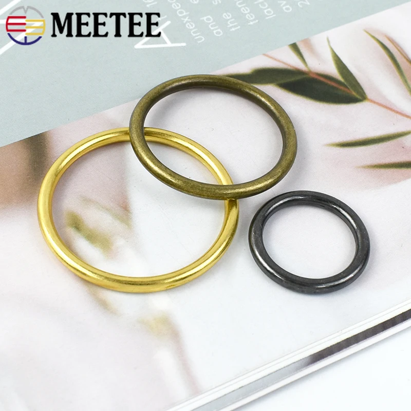 20Pcs Meetee 20-50mm Metal O Ring Buckle Bag Shoes Adjuster Clasp Webbing Strap Rings Connector Hook DIY Hardware Accessories