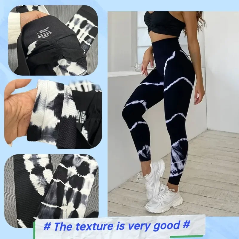 Tie dye Seamless Leggings Women High Waist  Yoga Gym Workout Leggings Push Up Butt Sport Trainning Jogging Pants